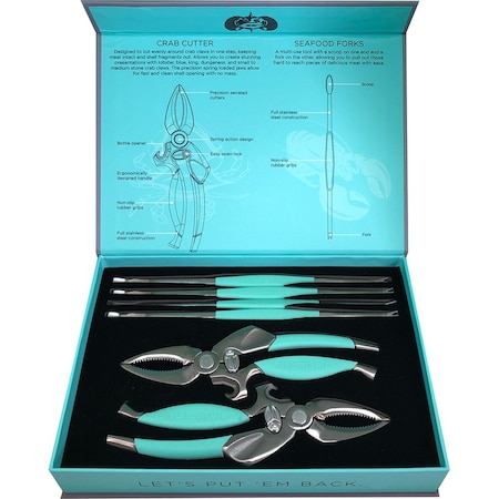 Toadfish Crab/Lobster Tool Set - 2 Shell Cutters, 4 Seafood Forks 1022